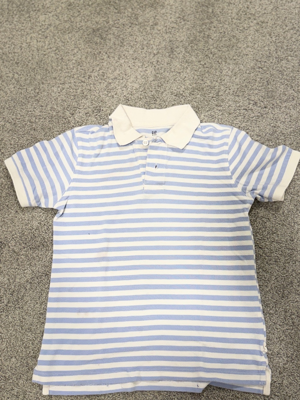 GAP cotton Light Blue and White Striped Polo